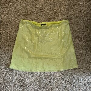 Green sequin mini skirt for women. Brand WhiteFox Boutique size L
